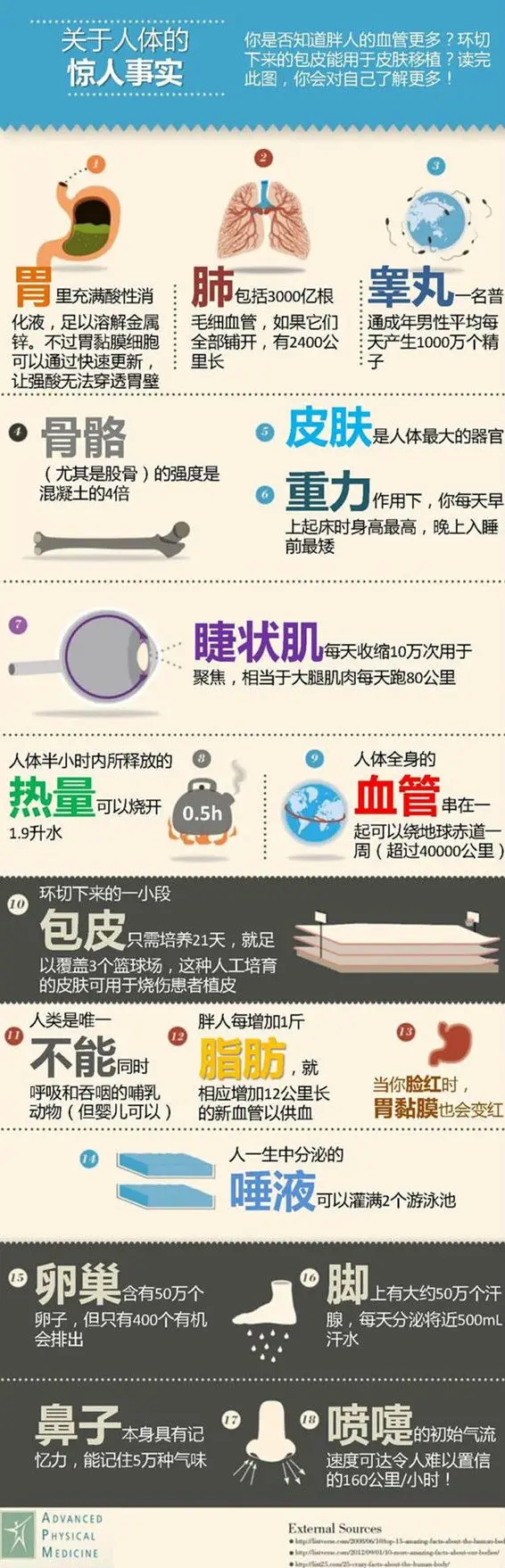 你所不知道的关于人体的18个趣闻