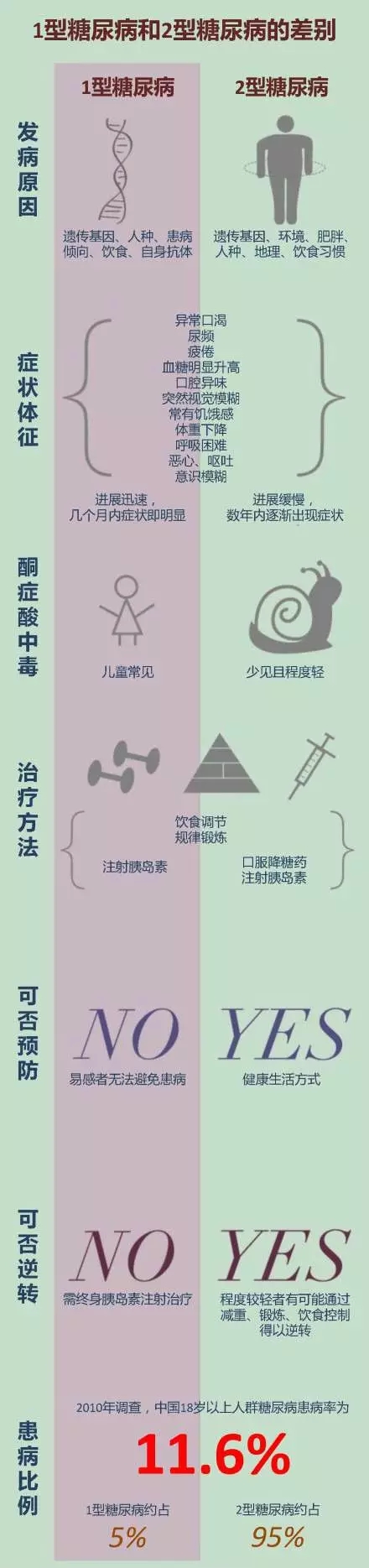 图文/1型糖尿病与2型糖尿病的差别